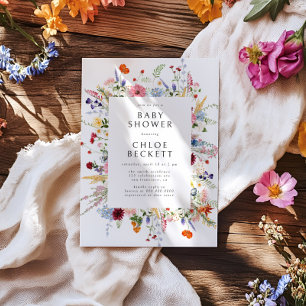Colorful Wildflower Baby Shower Invitation