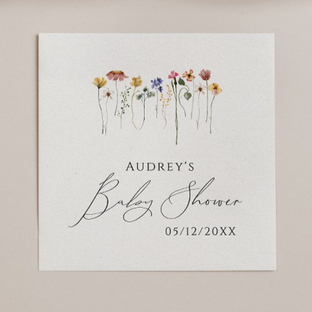 Colorful Wildflower Baby Shower Napkins (Creator Uploaded)