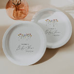Colorful Wildflower Baby Shower Paper Plates<br><div class="desc">These colorful wildflower baby shower paper plates are perfect for your simple, whimsical boho rainbow summer baby shower. The bright, enchanted pink, yellow, orange, and gold color florals give this product the feel of a minimalist elegant vintage hippie spring garden. The modern design is artsy and delicate, portraying a classic...</div>