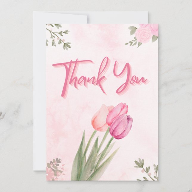 Colorful Wildflower Baby Shower Thank You Card (Front)
