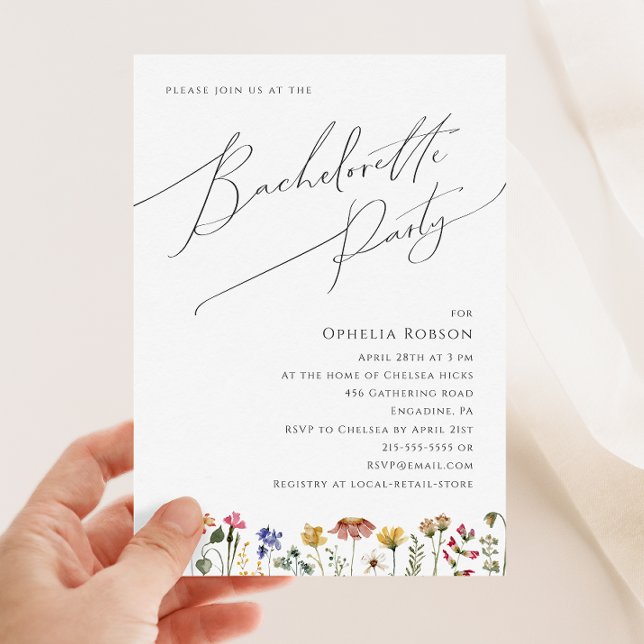 Colorful Wildflower | Bachelorette Party Invitation (Creator Uploaded)