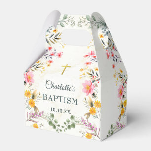 Colorful Wildflower Baptism Favor Boxes
