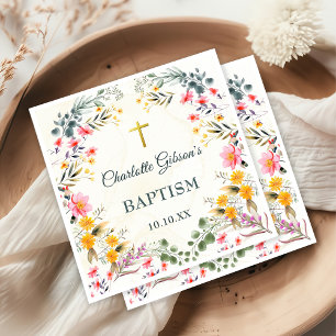 Colorful Wildflower Baptism Napkins