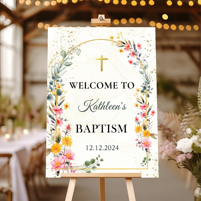 Colorful Wildflower Baptism Welcome Sign (Creator Uploaded)