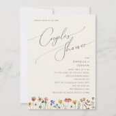 Colorful Wildflower | Beige Couples Shower Invitation (Front)