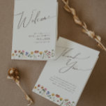 Colorful Wildflower | Beige Folded Wedding Program<br><div class="desc">This colorful wildflower | beige folded wedding program is perfect for your simple, whimsical boho rainbow summer wedding ceremony. The bright, enchanted pink, yellow, orange, and gold color florals give this product the feel of a minimalist elegant vintage hippie spring garden. The modern design is artsy and delicate, portraying a...</div>
