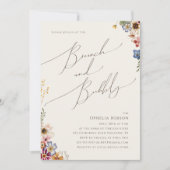 Colorful Wildflower Beige Garden Brunch and Bubbly Invitation (Front)