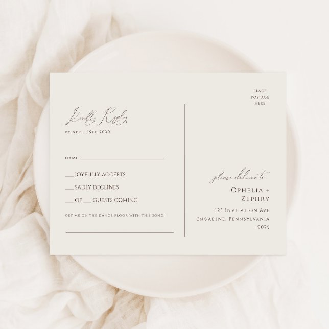 Colorful Wildflower Beige Garden Song Request RSVP Postcard (Creator Uploaded)