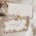 Colorful Wildflower | Beige Meadow Flat Wedding Place Card<br><div class="desc">This colorful wildflower | beige meadow flat wedding place card is perfect for your simple, whimsical boho rainbow summer wedding. The bright, enchanted pink, yellow, orange, and gold color florals give this product the feel of a minimalist elegant vintage hippie spring garden. The modern design is artsy and delicate, portraying...</div>