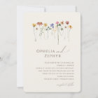 Colorful Wildflower Beige Monogram Photo Wedding  