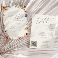 Colorful Wildflower Beige QR Code All In One