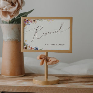 Colorful Wildflower   Beige Reserved Sign