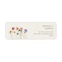 Colorful Wildflower | Beige Return Address Label