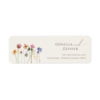 Colorful Wildflower | Beige Return Address Label