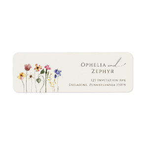 Colorful Wildflower | Beige Return Address Label