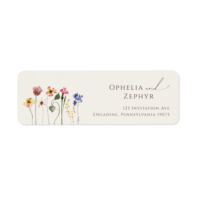 Colorful Wildflower | Beige Return Address Label (Creator Uploaded)