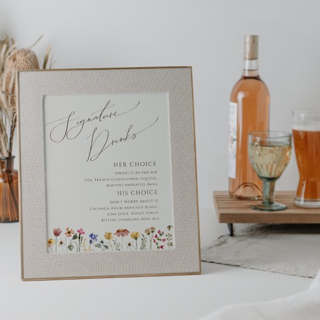 Colorful Wildflower | Beige Signature Drinks Sign (Creator Uploaded)