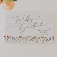 Colorful Wildflower | Beige Wedding Guestbook