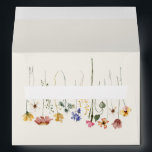 Colorful Wildflower | Beige Wedding Invitation Env Envelope<br><div class="desc">This colorful wildflower | beige wedding invitation envelope is perfect for your simple, whimsical boho rainbow summer wedding. The bright, enchanted pink, yellow, orange, and gold color florals give this product the feel of a minimalist elegant vintage hippie spring garden. The modern design is artsy and delicate, portraying a classic...</div>