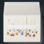 Colorful Wildflower | Beige Wedding Invitation Env Envelope<br><div class="desc">This colorful wildflower | beige wedding invitation envelope is perfect for your simple, whimsical boho rainbow summer wedding. The bright, enchanted pink, yellow, orange, and gold color florals give this product the feel of a minimalist elegant vintage hippie spring garden. The modern design is artsy and delicate, portraying a classic...</div>