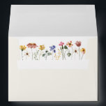 Colorful Wildflower | Beige Wedding Invitation Envelope<br><div class="desc">This colorful wildflower | beige wedding invitation envelope is perfect for your simple, whimsical boho rainbow summer wedding. The bright, enchanted pink, yellow, orange, and gold color florals give this product the feel of a minimalist elegant vintage hippie spring garden. The modern design is artsy and delicate, portraying a classic...</div>