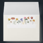 Colorful Wildflower | Beige Wedding Invitation Envelope<br><div class="desc">This colorful wildflower | beige wedding invitation envelope is perfect for your simple, whimsical boho rainbow summer wedding. The bright, enchanted pink, yellow, orange, and gold color florals give this product the feel of a minimalist elegant vintage hippie spring garden. The modern design is artsy and delicate, portraying a classic...</div>
