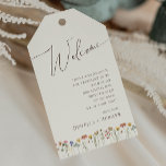Colorful Wildflower | Beige Wedding Welcome Gift Tags<br><div class="desc">These colorful wildflower | beige wedding welcome gift tags are perfect for your simple, whimsical boho rainbow summer wedding. The bright, enchanted pink, yellow, orange, and gold color florals give this product the feel of a minimalist elegant vintage hippie spring garden. The modern design is artsy and delicate, portraying a...</div>
