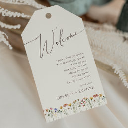 Colorful Wildflower | Beige Wedding Welcome Gift Tags