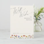 Colorful Wildflower Beige Wedding Well Wishes Card<br><div class="desc">This colorful wildflower beige wedding well wishes card is perfect for your simple, whimsical boho rainbow summer wedding. The bright, enchanted pink, yellow, orange, and gold color florals give this product the feel of a minimalist elegant vintage hippie spring garden. The modern design is artsy and delicate, portraying a classic...</div>