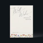 Colorful Wildflower Beige Wedding Well Wishes Card<br><div class="desc">This colorful wildflower beige wedding well wishes card is perfect for your simple, whimsical boho rainbow summer wedding. The bright, enchanted pink, yellow, orange, and gold color florals give this product the feel of a minimalist elegant vintage hippie spring garden. The modern design is artsy and delicate, portraying a classic...</div>