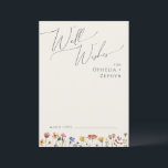 Colorful Wildflower Beige Wedding Well Wishes Card<br><div class="desc">This colorful wildflower beige wedding well wishes card is perfect for your simple, whimsical boho rainbow summer wedding. The bright, enchanted pink, yellow, orange, and gold color florals give this product the feel of a minimalist elegant vintage hippie spring garden. The modern design is artsy and delicate, portraying a classic...</div>