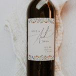 Colorful Wildflower | Beige Wedding Wine Label<br><div class="desc">This colorful wildflower | beige wedding wine label is perfect for your simple, whimsical boho rainbow summer wedding. The bright, enchanted pink, yellow, orange, and gold color florals give this product the feel of a minimalist elegant vintage hippie spring garden. The modern design is artsy and delicate, portraying a classic...</div>