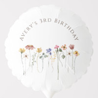 Colorful Wildflower Birthday Party Balloon