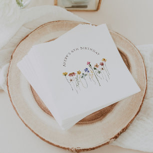 Colorful Wildflower Birthday Party Napkins