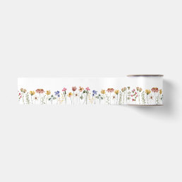 Colorful Wildflower Birthday Satin Ribbon