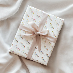Colorful Wildflower Birthday Wrapping Paper Sheets
