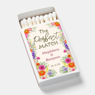 Colorful Wildflower Blooms Garden Wedding Favor Matchboxes