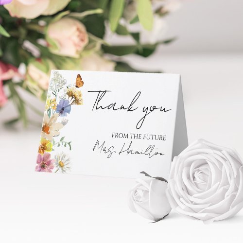 Colorful Wildflower Boho Bridal Shower Thank You Card