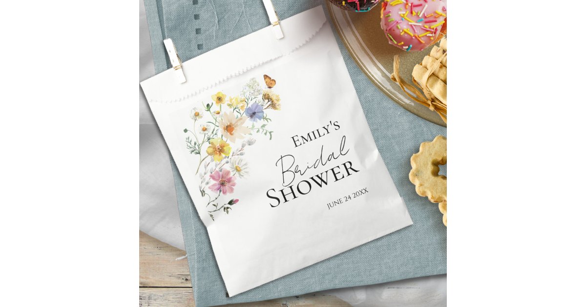 Colorful Wildflower Boho Bridal Shower Thank You Favor Bag | Zazzle