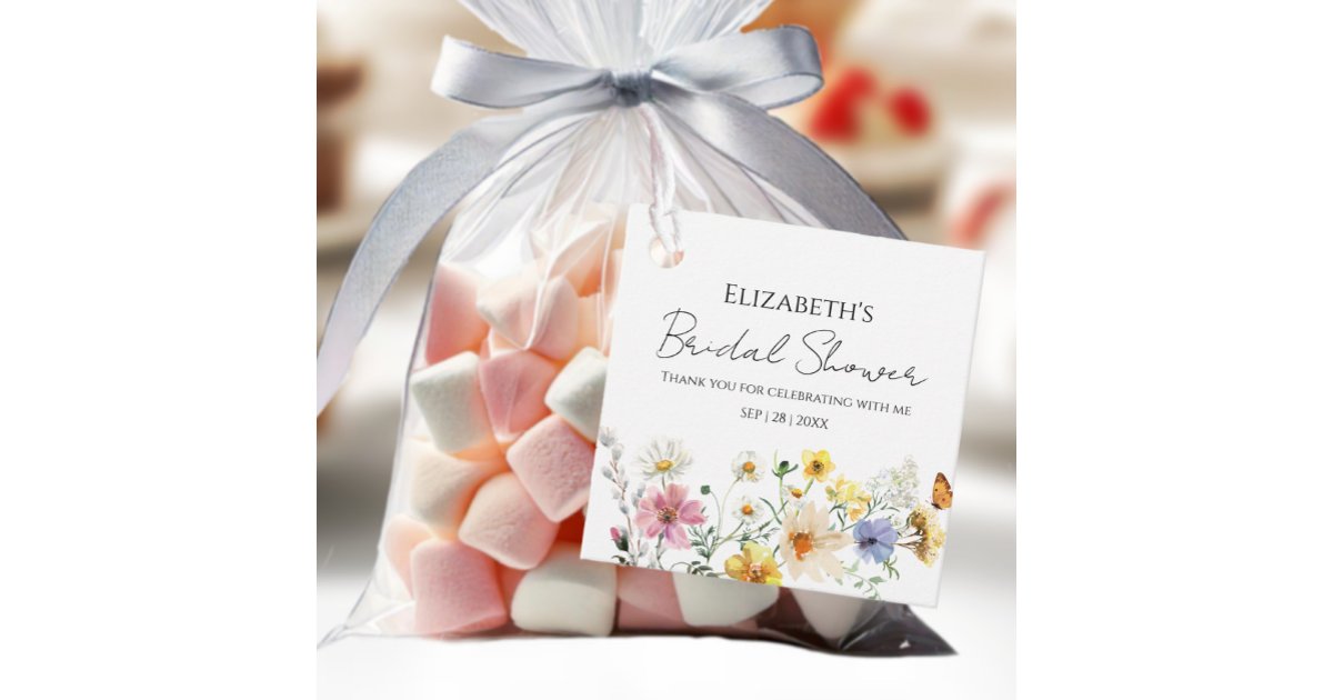 Colorful Wildflower Boho Bridal Shower Thank You Favor Tags | Zazzle