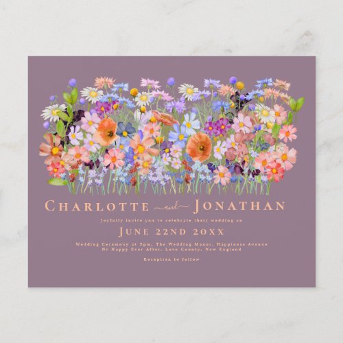Colorful Wildflower Boho Budget Wedding Flyer