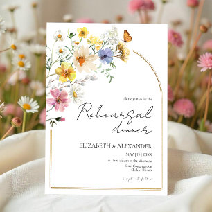Colorful Wildflower Boho Rehearsal Dinner Invitation