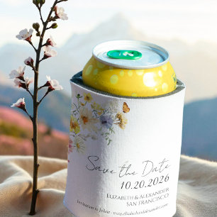Colorful Wildflower Boho Wedding Can Cooler