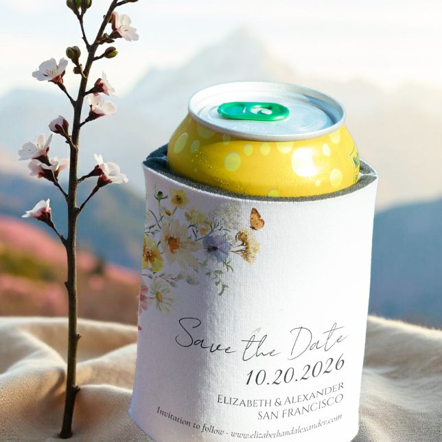 Colorful Wildflower | Boho Wedding Can Cooler (Creator Uploaded)