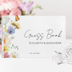 Colorful Wildflower Boho Wedding Guest Book