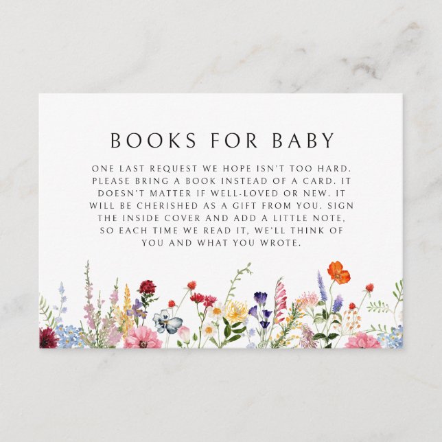Colorful Wildflower Books for Baby Enclosure Card (Front)