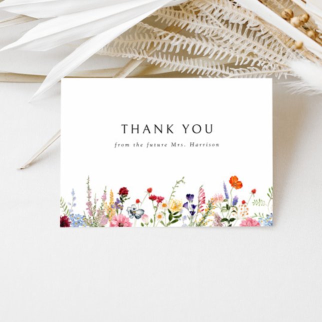 Colorful Wildflower Border Thank You Card (Creator Uploaded)