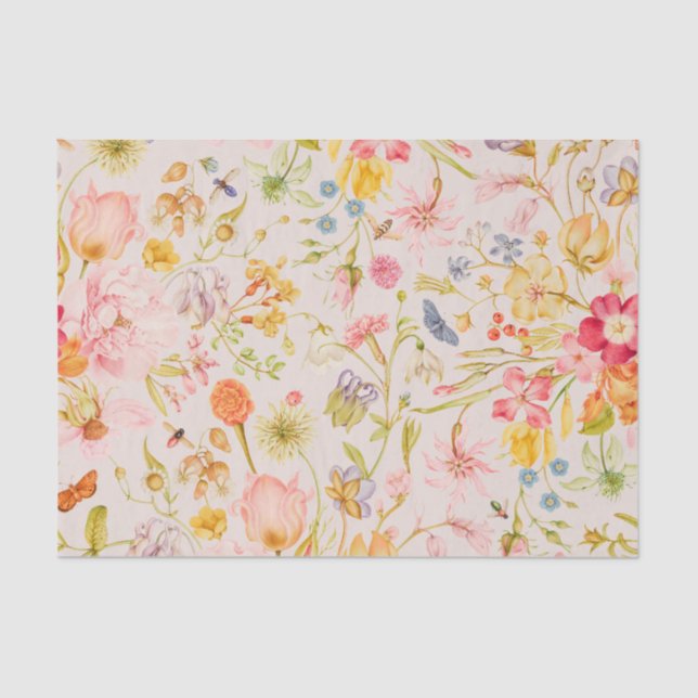 Colorful Wildflower Botanical  Tissue Paper (Front)