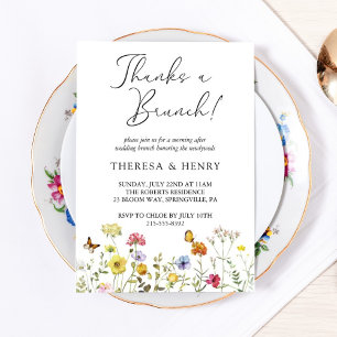 Colorful Wildflower Botanical Wedding Brunch Invitation