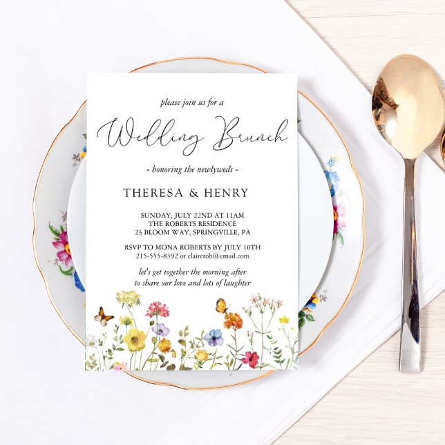 Colorful Wildflower Botanical Wedding Brunch Invitation (Creator Uploaded)